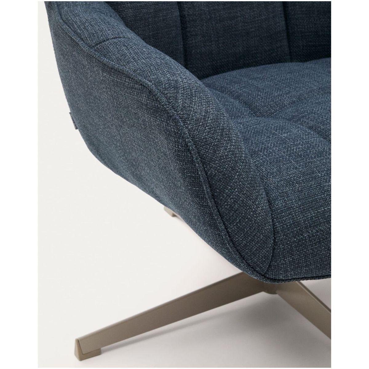 Drehsessel Jaspe blau und Metall mit grauer Oberfläche FSC 100% (drehbar)