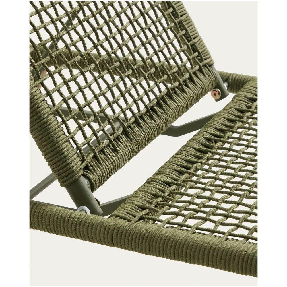 Sonnenliege Dandara Seil grün massives Akazienholz 100% FSC
