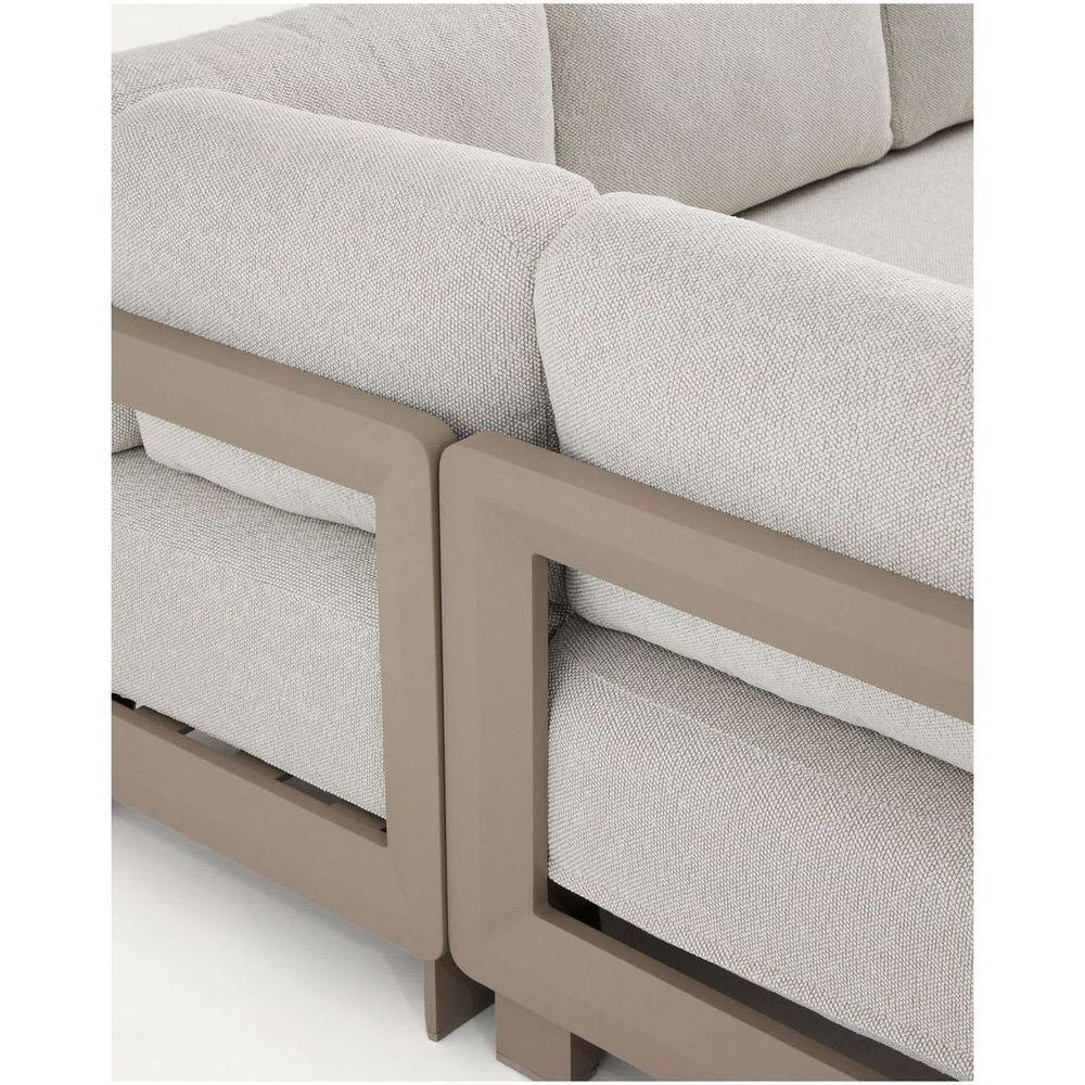 Gartensofa 3-Sitzer Nerano Aluminium in Taupe 208