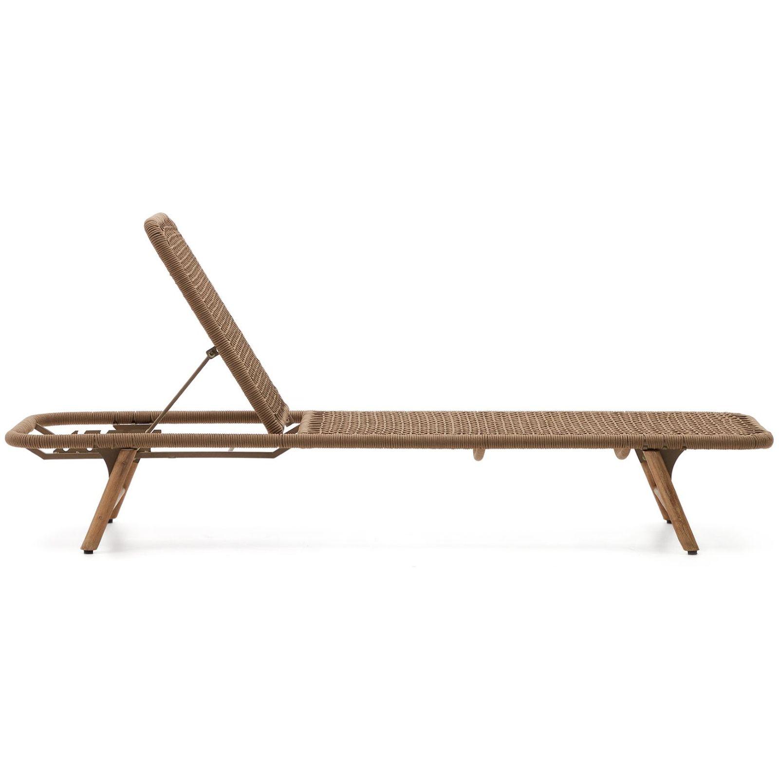 Sonnenliege Dandara Seil beige massives Akazienholz 100% FSC