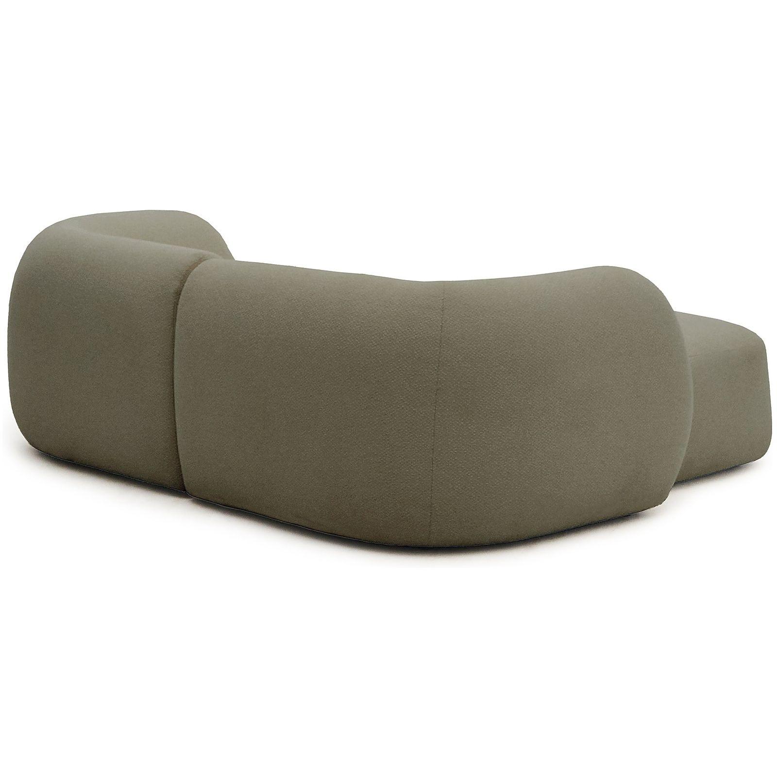 2-Sitzer-Modularsofa Martina mit Chenille und Chaiselongue links in Grün 230 cm