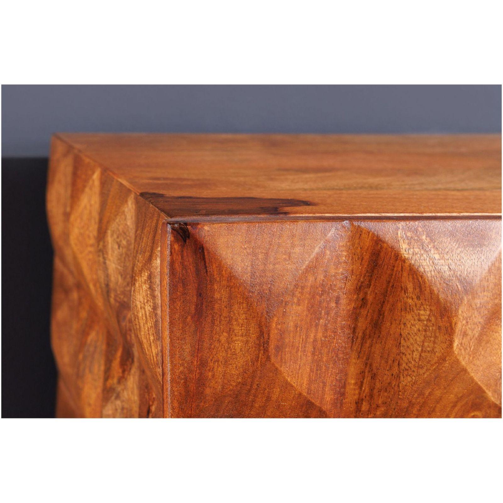TV Wand Hängeschrank Vintage Cuben 160 braun Mangoholz