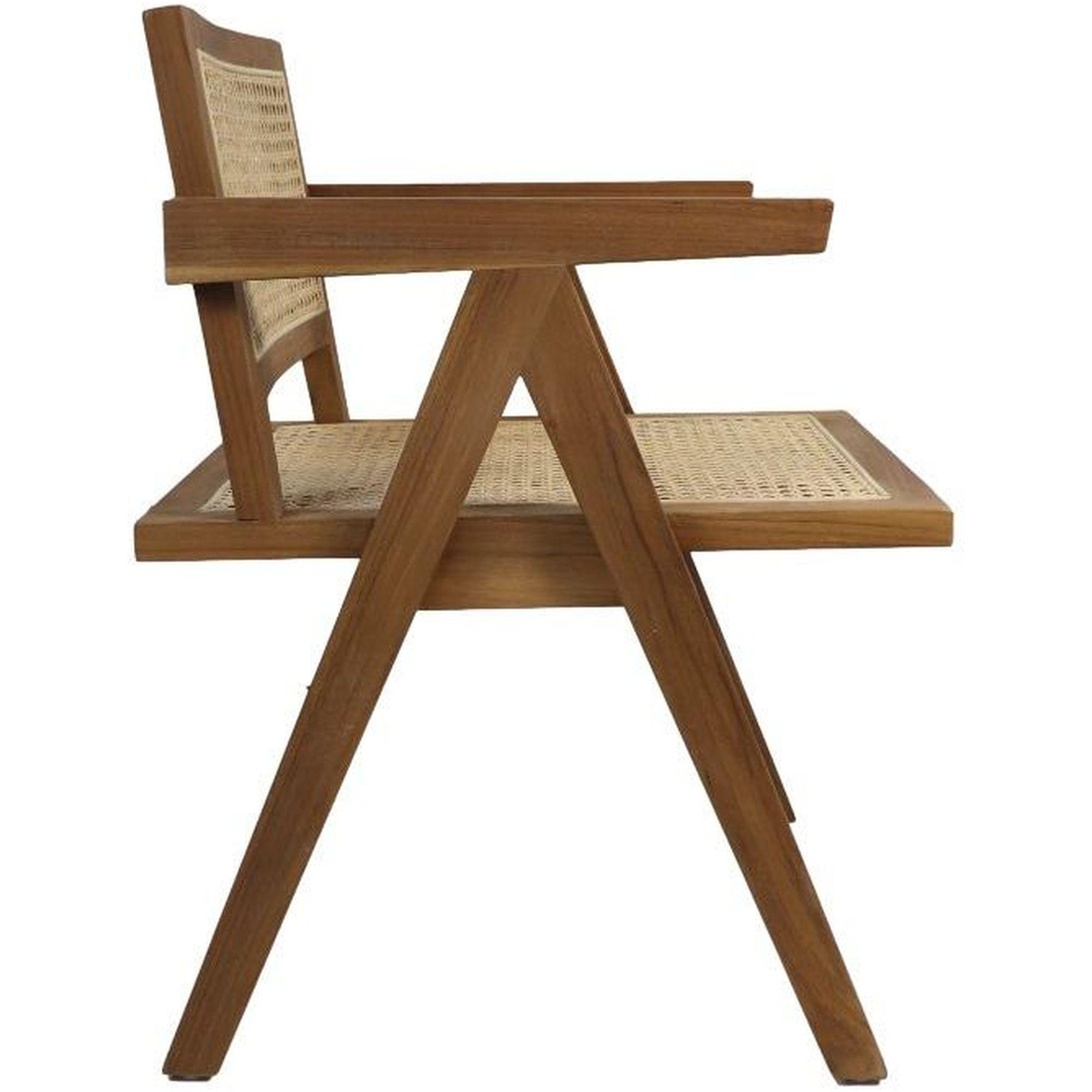 Holzsessel mit Armlehne Ubud Teakholz Wiener Geflecht natur