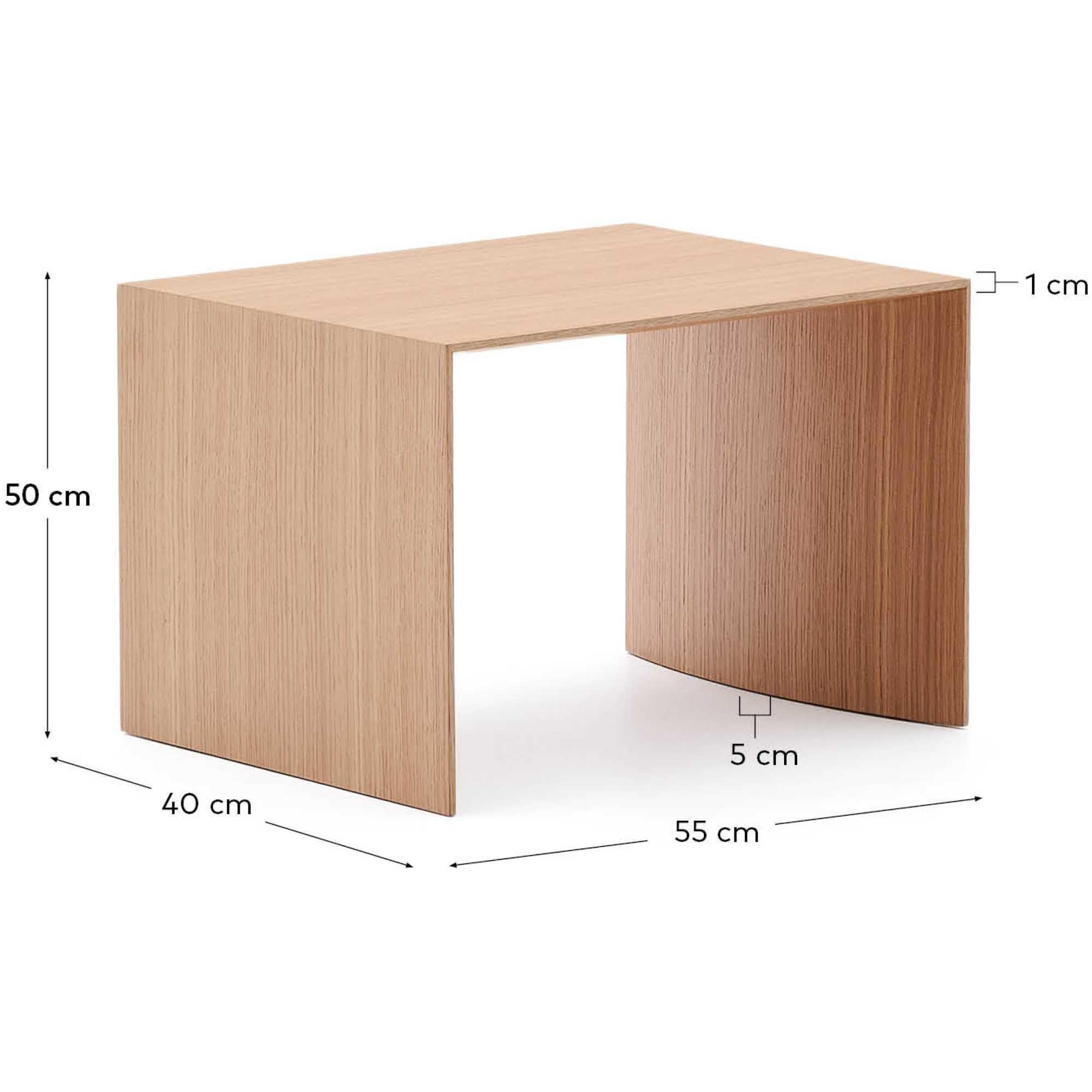 Beistelltisch Litto Eichenholzfurnier natur 55x40
