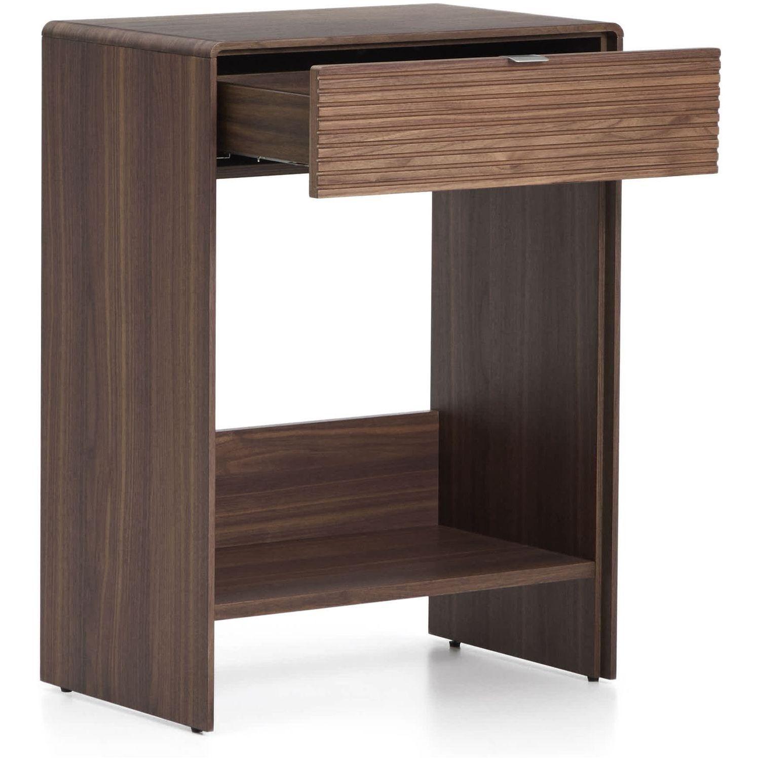 Konsolentisch Norlen mit Schublade und Regalboden in Nussbaumfurnier FSC Mix Credit 60x81