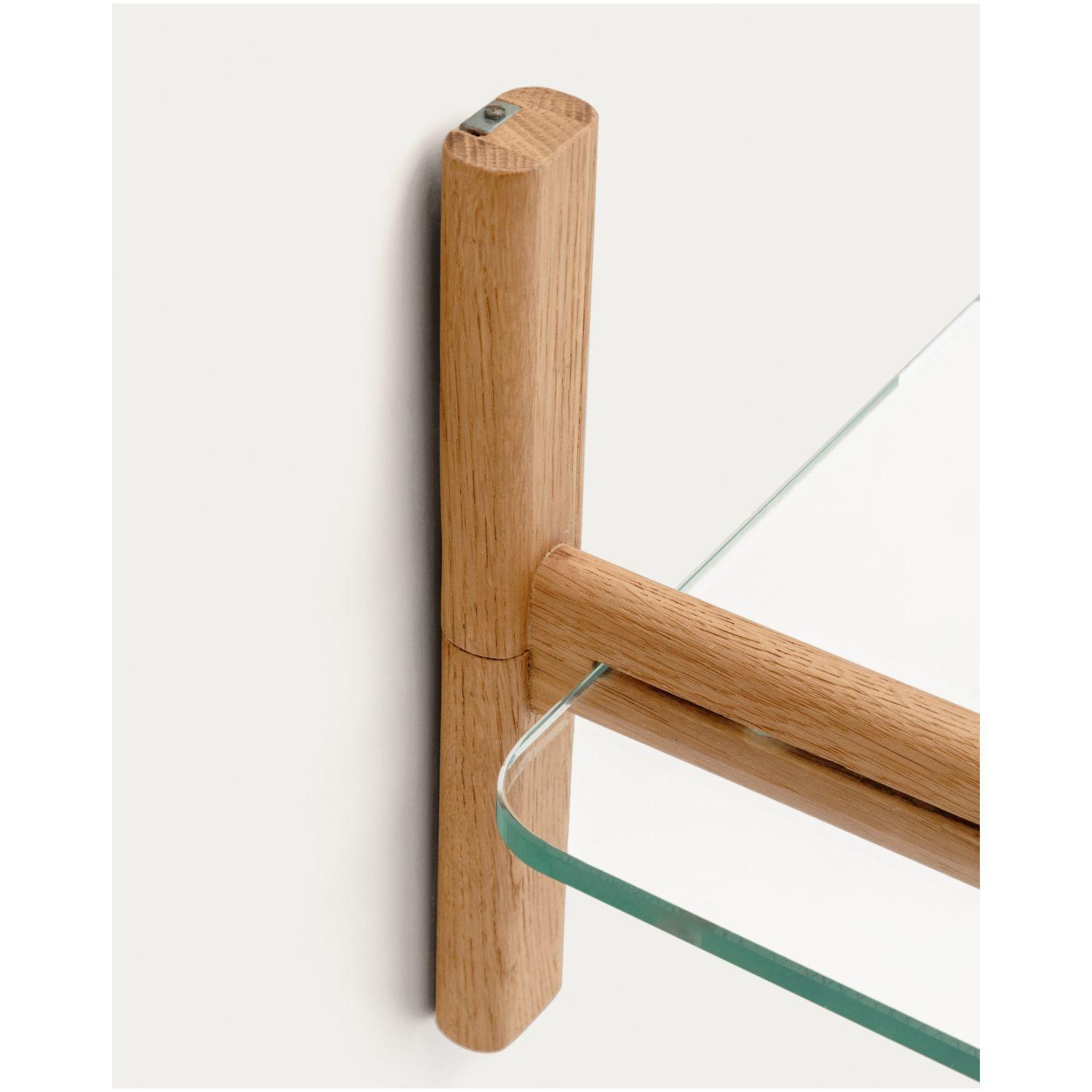 Wandregal 110 Modular Sitra Eichenholz massiv natur Glas 6er