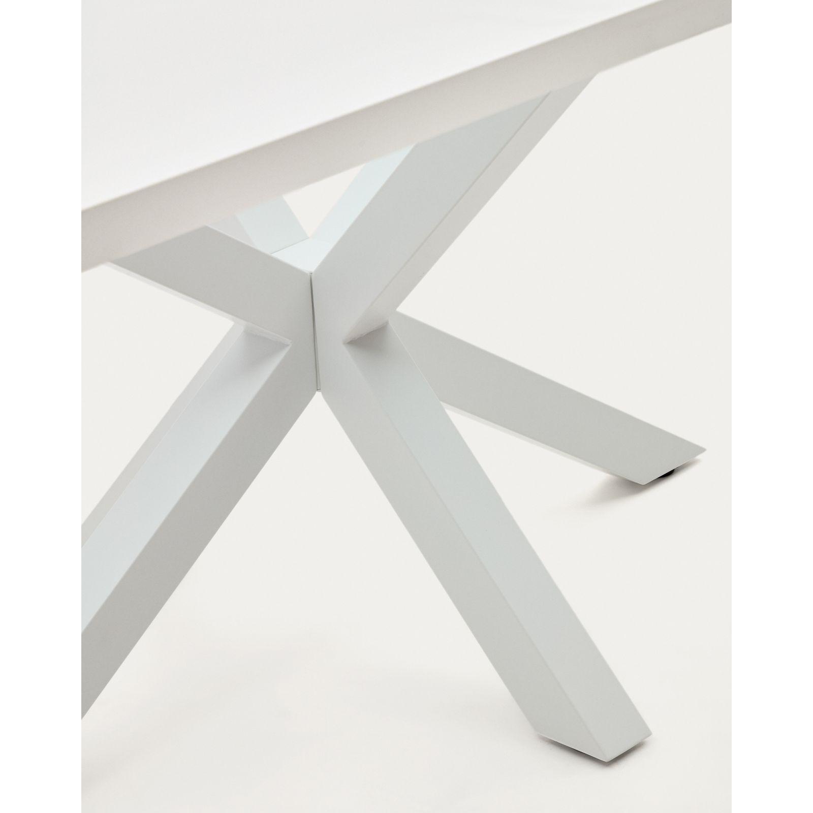 Argo Tisch 160 x 100 cm mit weißem Melamin und weißen Stahlbeinen