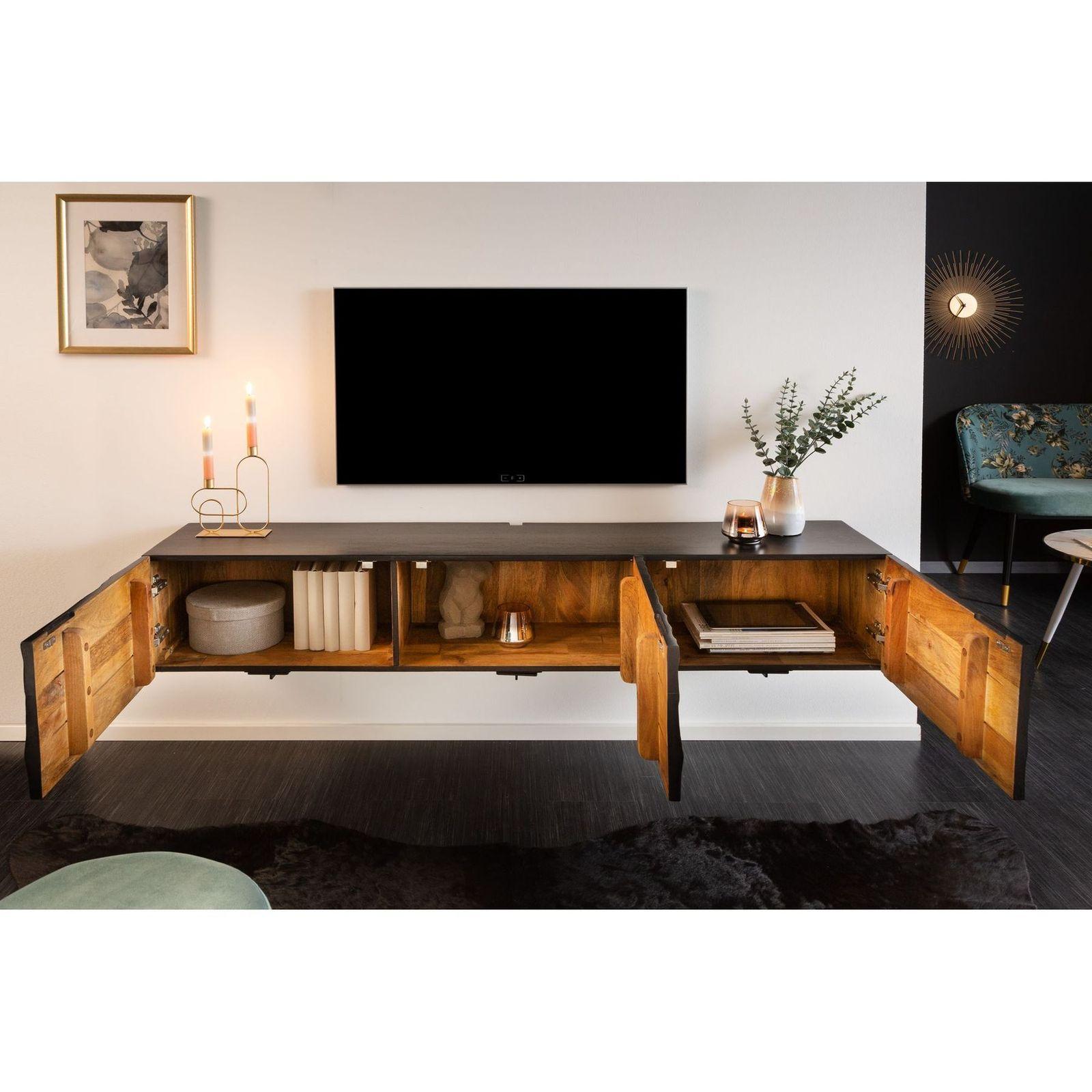 TV Wandmöbel Hängeschrank Vintage Baraya 160 schwarz Mango