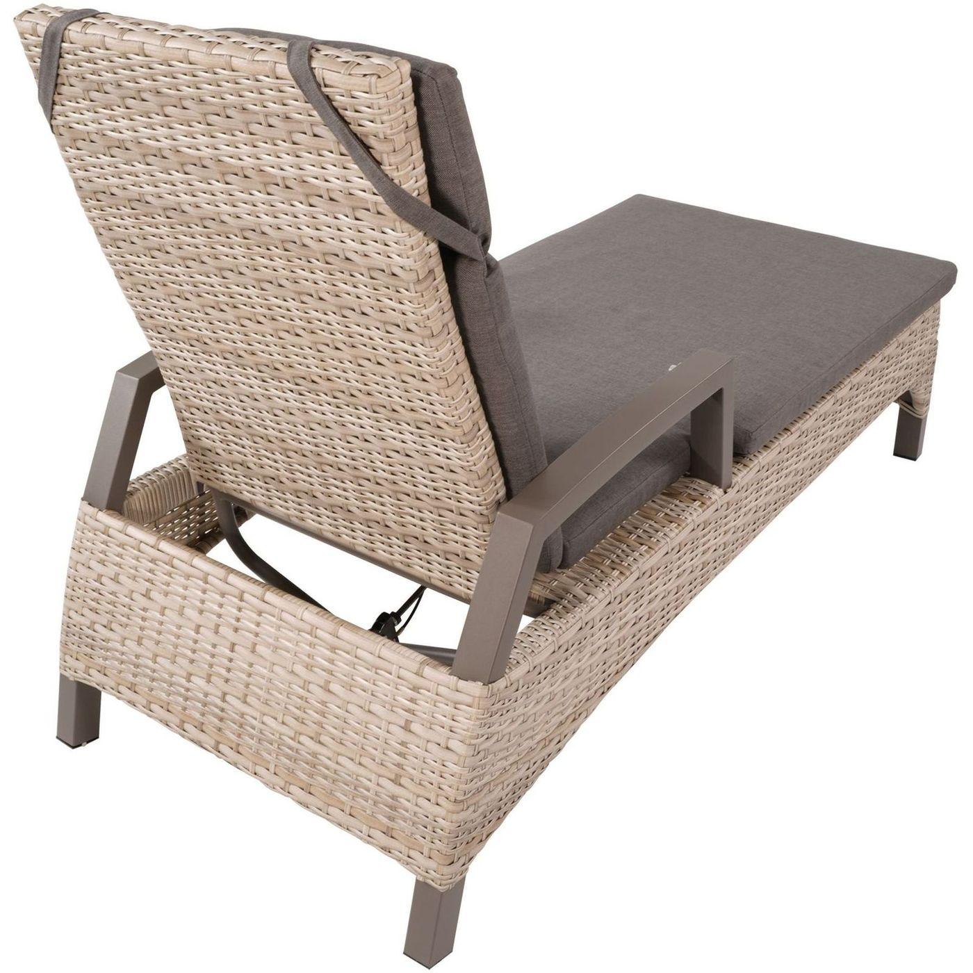 Poly Rattan Sonnenliege Parma taupe