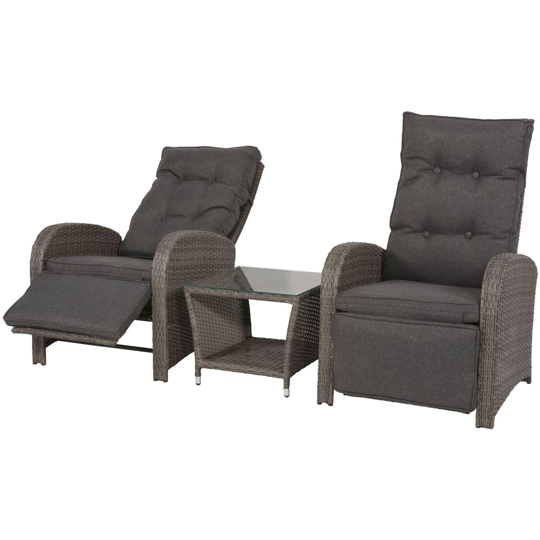 Poly Rattan Gartensessel Gruppe Melina (verstellbar)