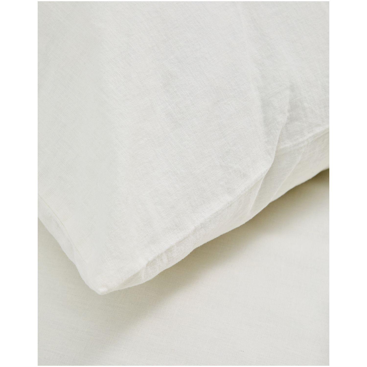 Set Simmel aus Bett- und Kopfkissenbezug aus Baumwolle und Leinen in Ecru für 150-cm-Betten