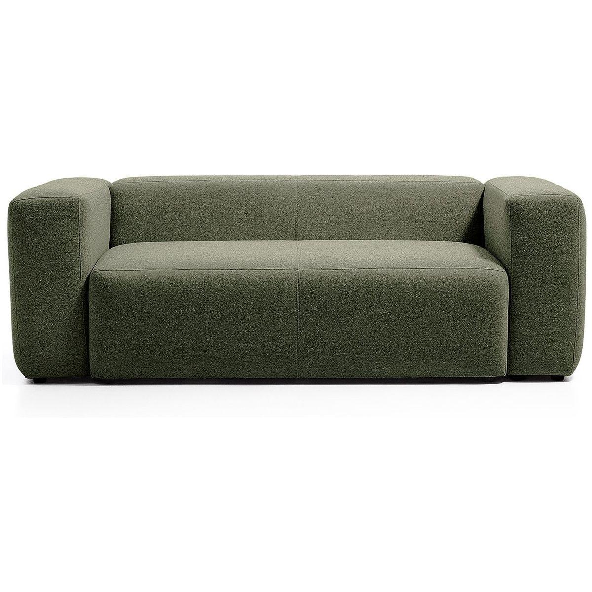 2-Sitzer-Sofa Blok in moosgrüner Chenille 210 cm FSC Mix Credit