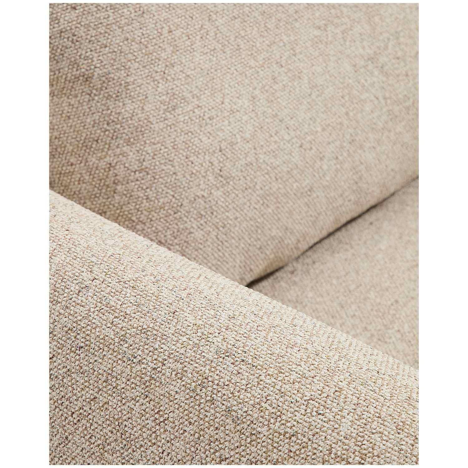 3-Sitzer Sofa Vera mit Chaiselongue links in Beige mit Beinen aus massivem Eschenholz mit natürlichem Finish 232x176 FSC Mix Credit