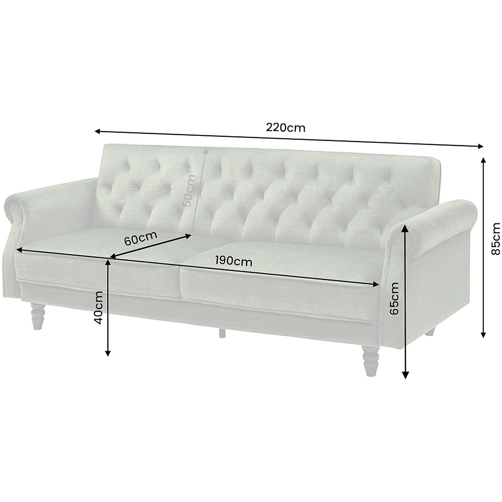 Bettsofa Chesterfield Landhaus Velvet Stoff grün 220