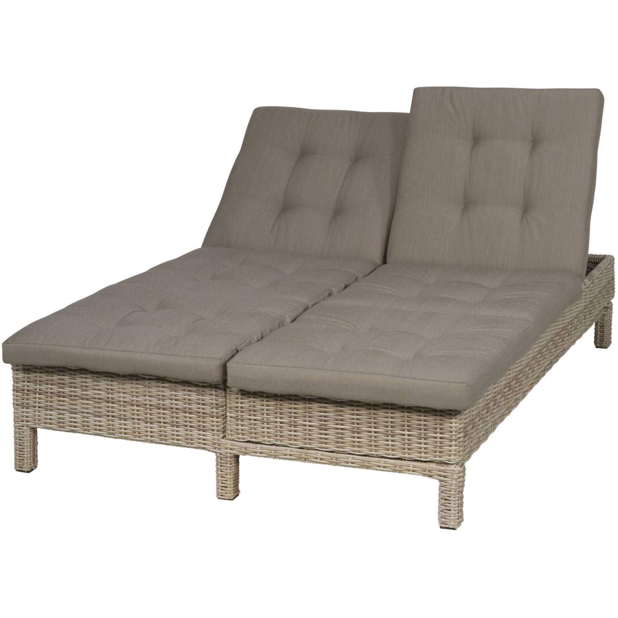 Poly Rattan Doppelliege Daybed mit Sofafunktion Panama 130x200