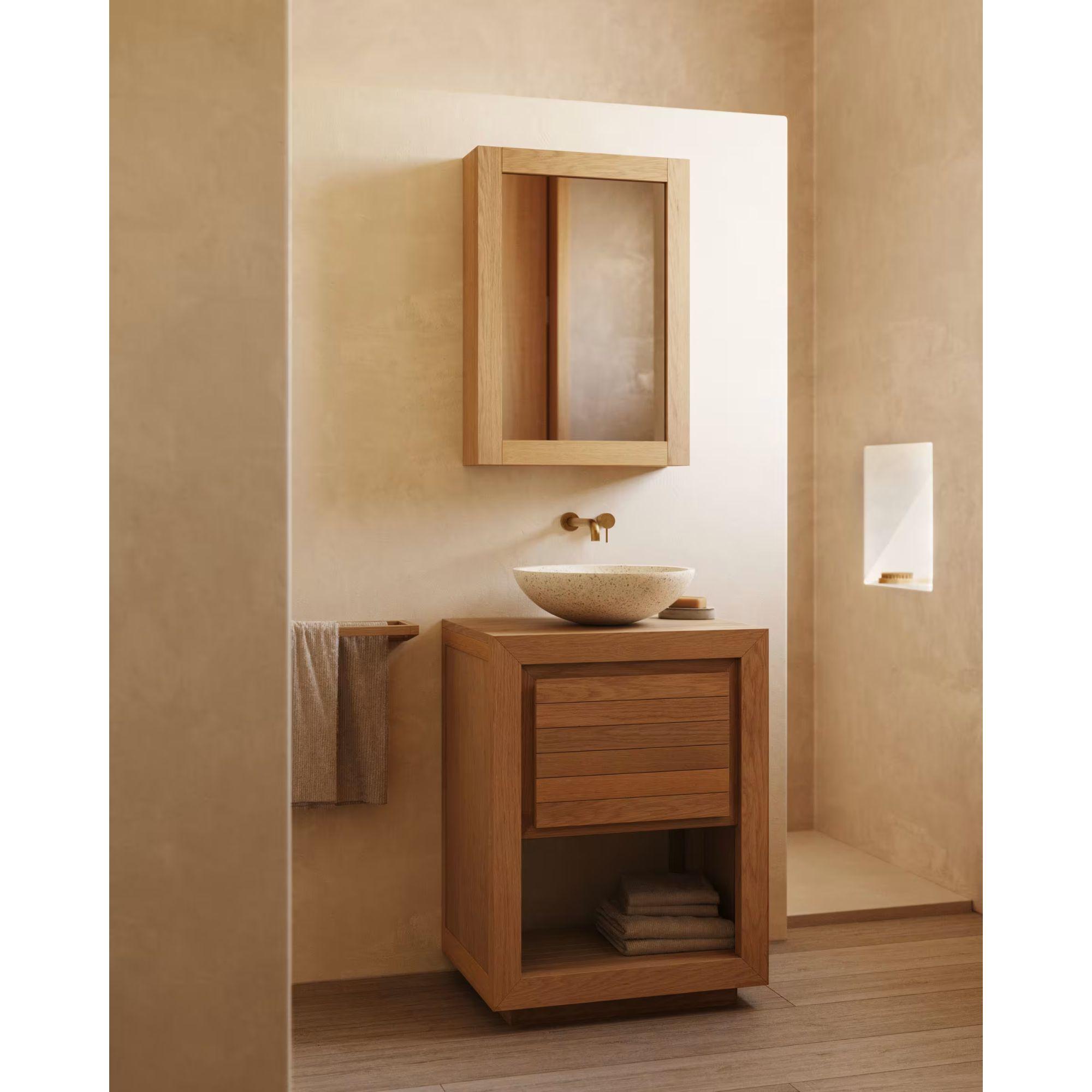 Badezimmermöbel  Saula massives Teakholz natur 60x45