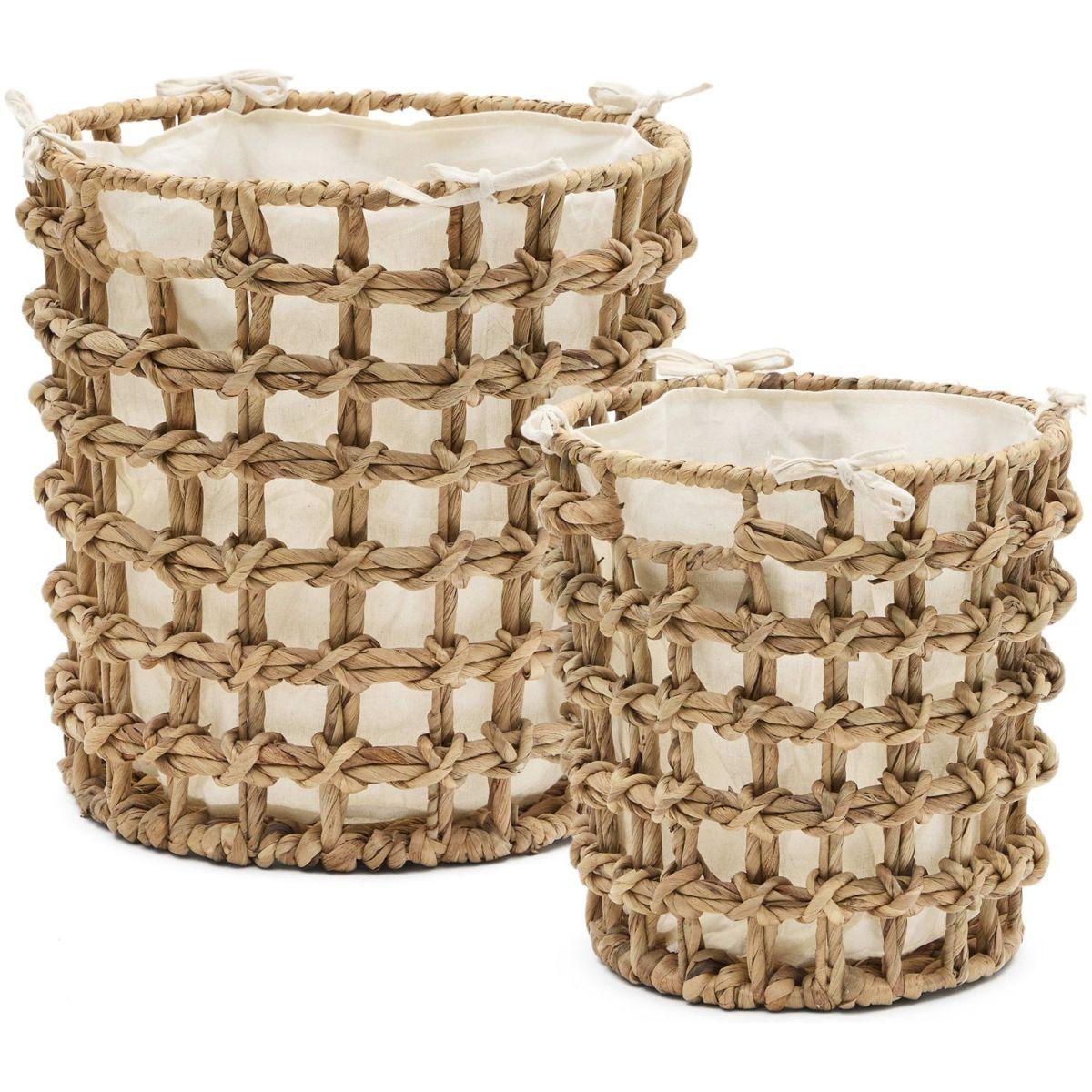 Wäschekorb Dilam Rattan natur (2er-Set)