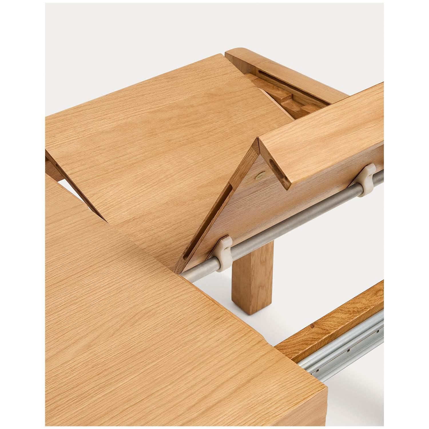 Esstisch Ausziehtisch Erisia aus massivem Eichenholz mit Naturton-Finish FSC 100% - Auswahl: 180-230x90