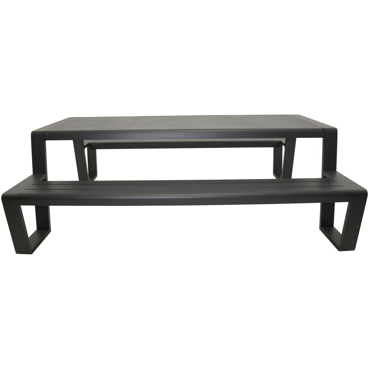 Garten Picknick Tischset Essgruppe Aluminium anthrazit