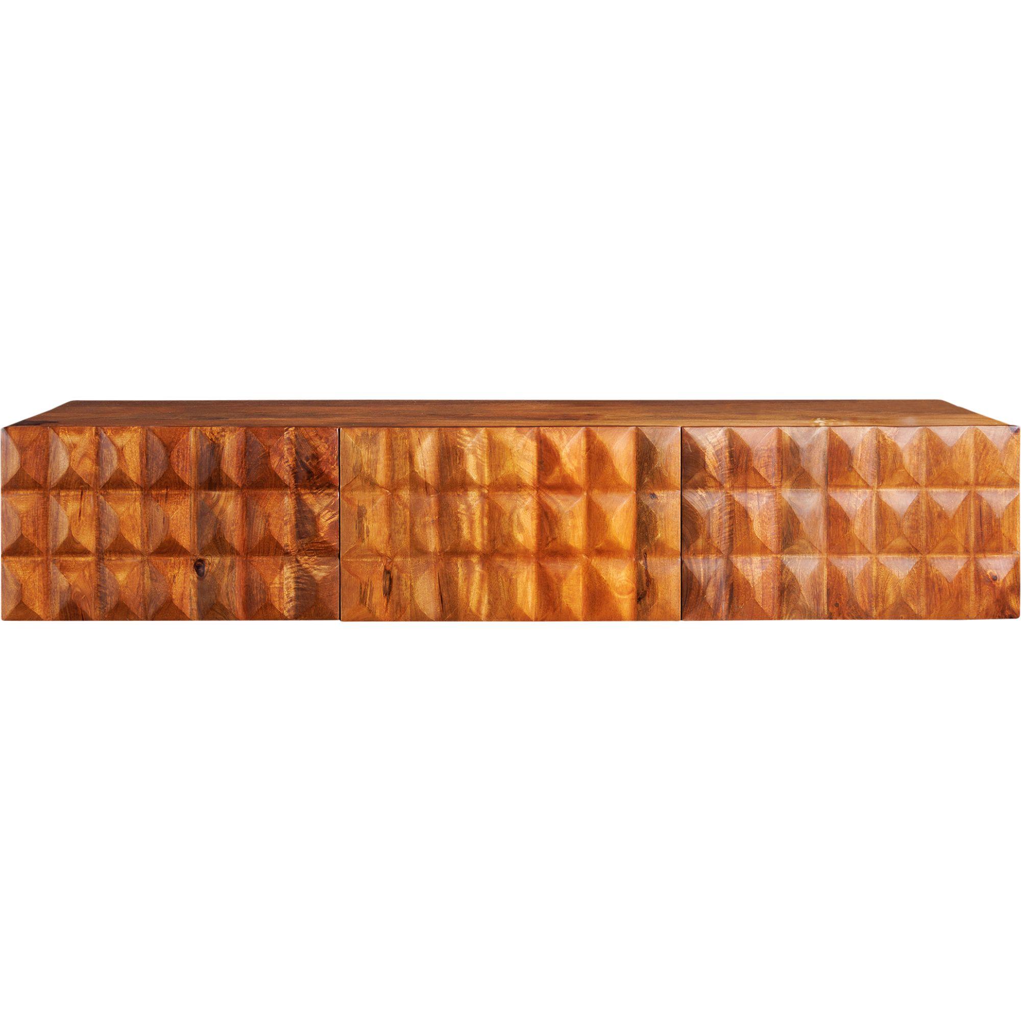 TV Wand Hängeschrank Vintage Cuben 160 braun Mangoholz