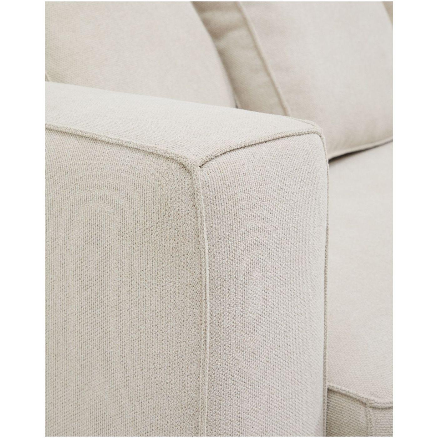 3-Sitzer Ecksofa Bettsofa Marela mit Chaiselongue rechts in beiger Chenille 236 cm FSC Mix Credit