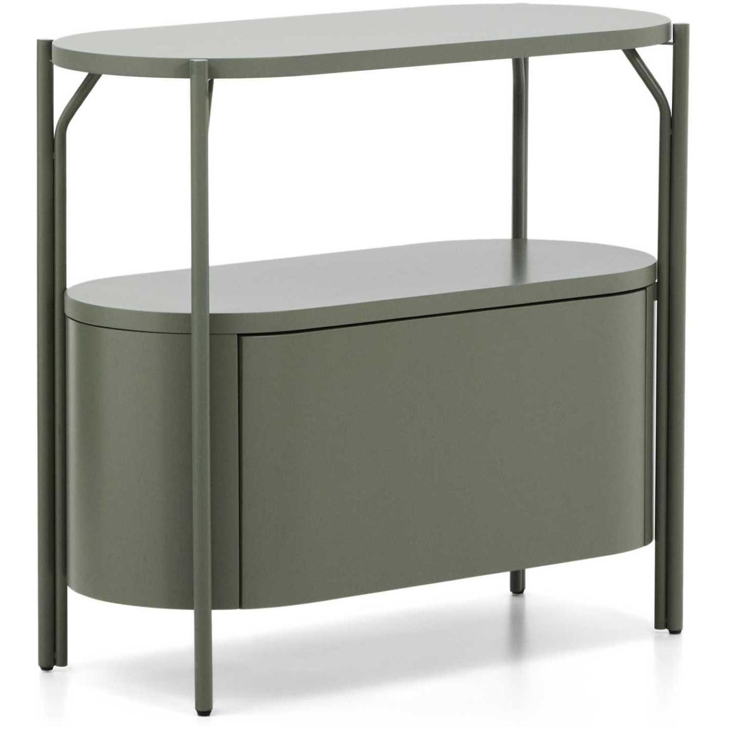 Badezimmermöbel Arely mit Stahlgestell und grün lackiertem MDF 90x40