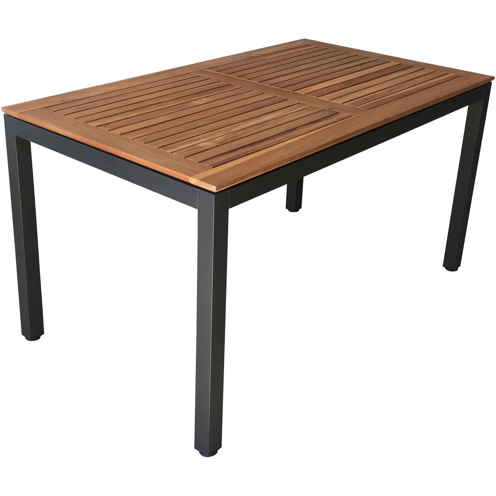 Gartentisch Bistro Teakholz Aluminium 140x80