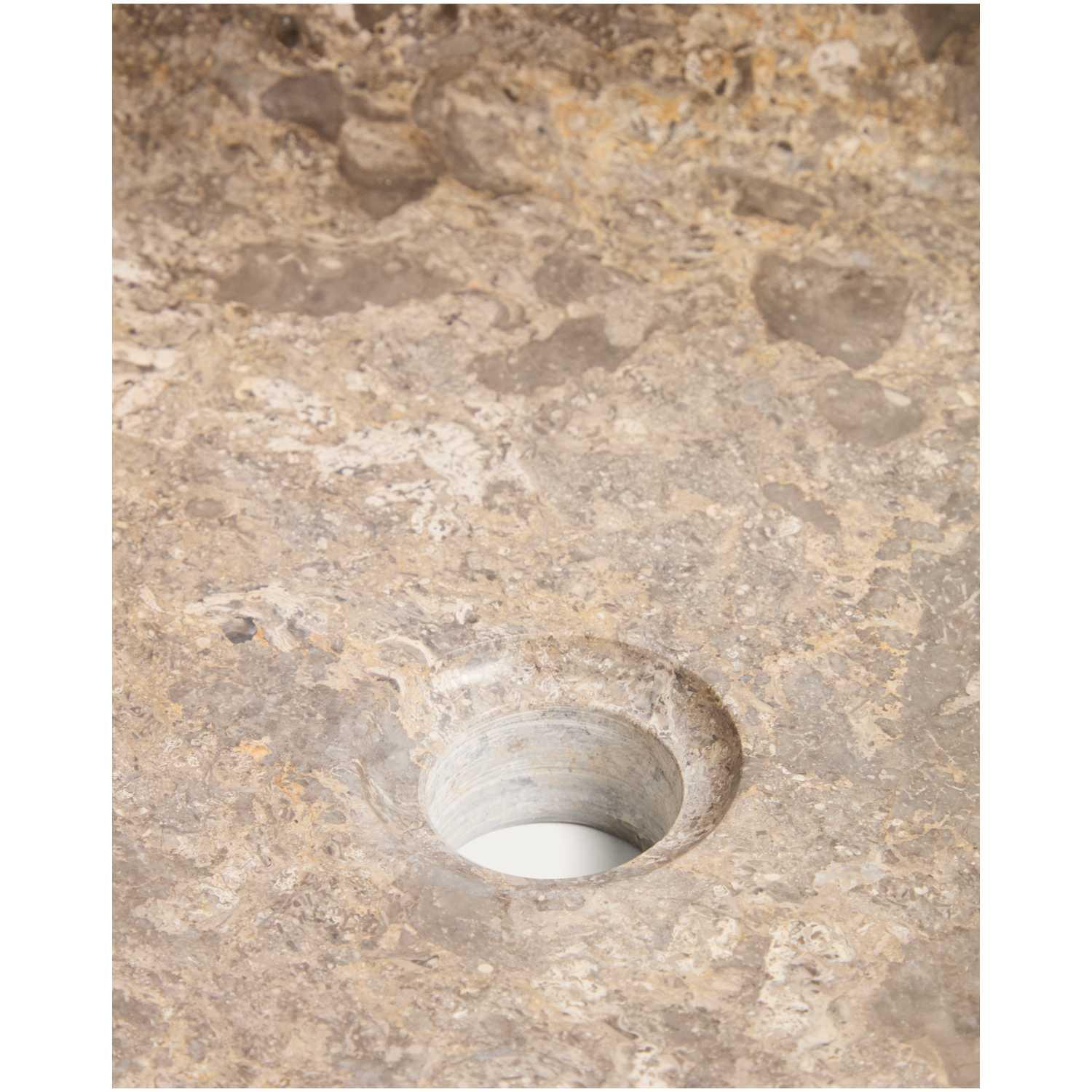 Aufsatzwaschbecken quadratisch Darnen aus grauem Marmor 40x40
