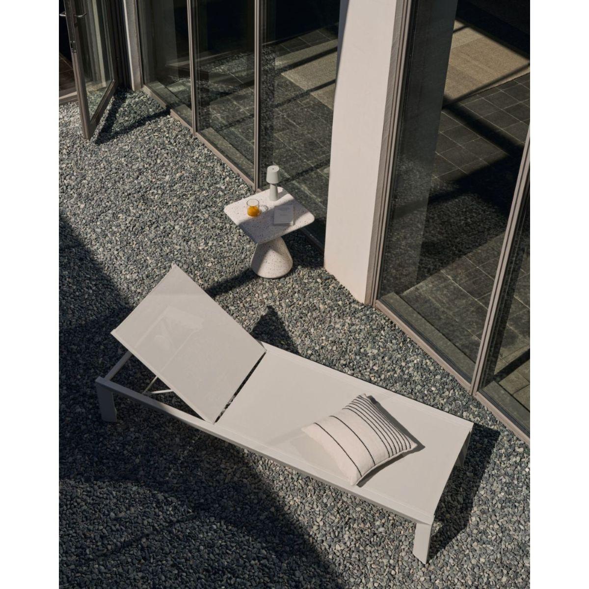 Sonnenliege Canutells verstellbar Aluminium weiss (mit Rollen)