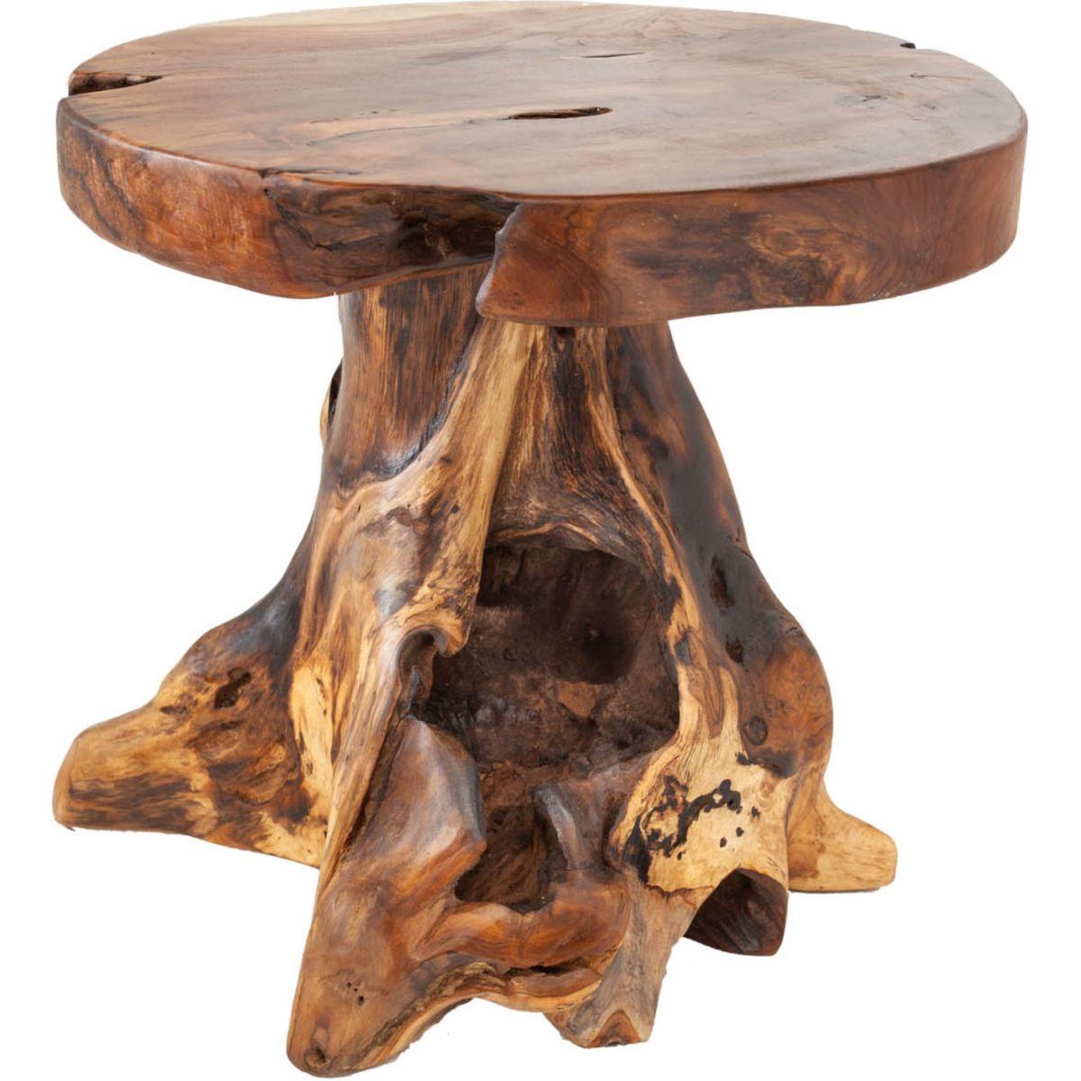 Beistelltisch Holzhocker Wurzel 40cm Teakholz Unikat