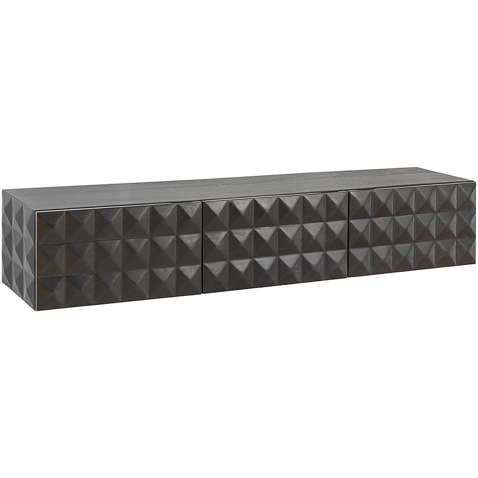 TV Wand Hängeschrank Vintage Cuben 160 schwarz Mangoholz