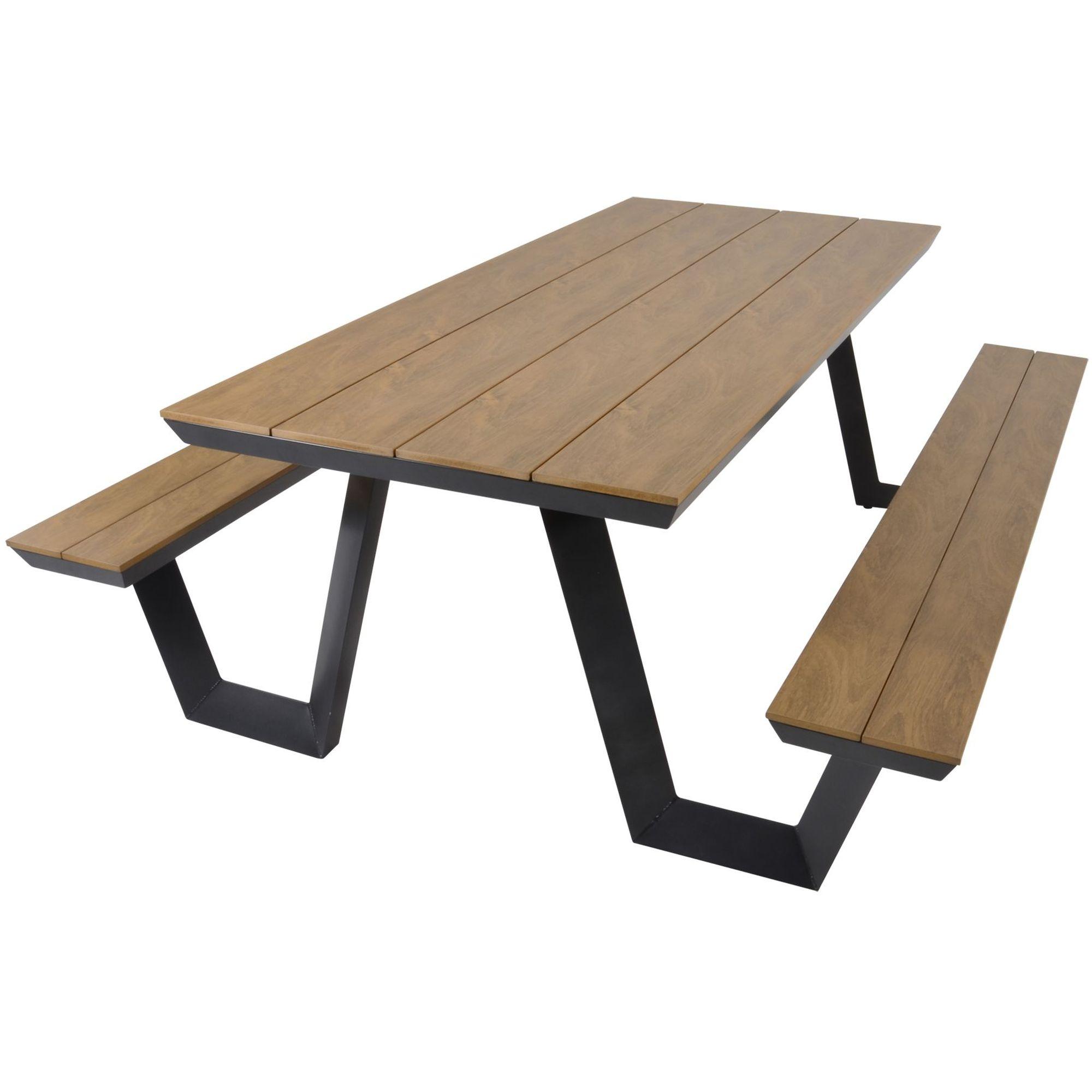 Garten Picknick Tischset Aluminium Poly-Holz Piazza