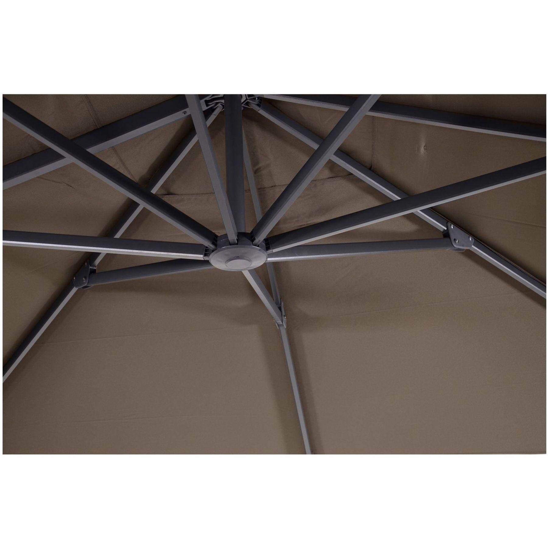 Freiarmschirm Ampelschirm rechteckig Taurus taupe 3x4