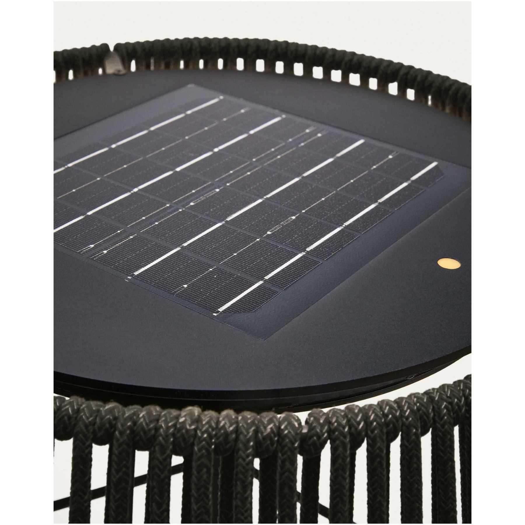 Outdoor-Solar-Stehlampe Aldet aus grünem Seil 46x46
