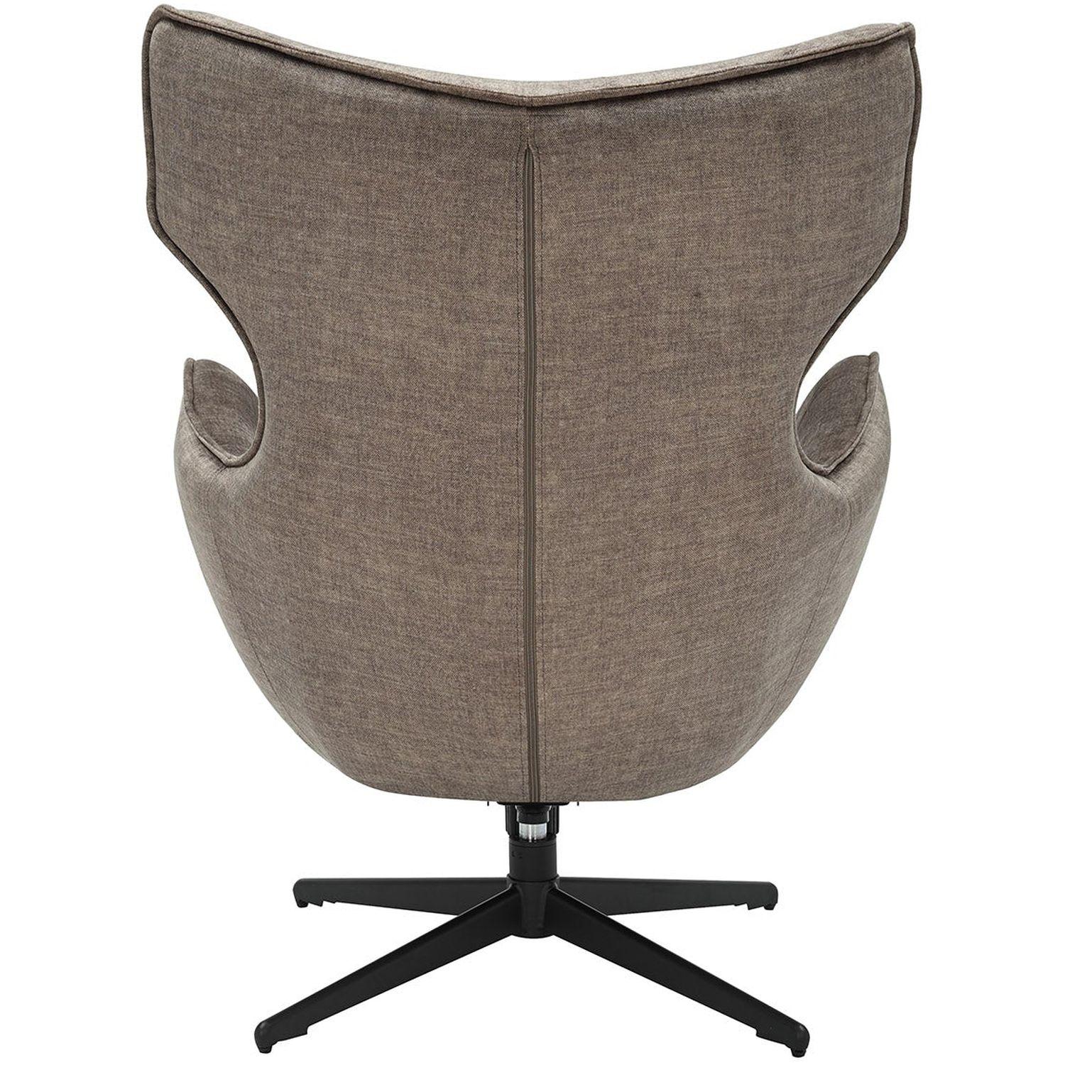 Relaxsessel drehbar Vana Samt Stoff taupe Metall schwarz