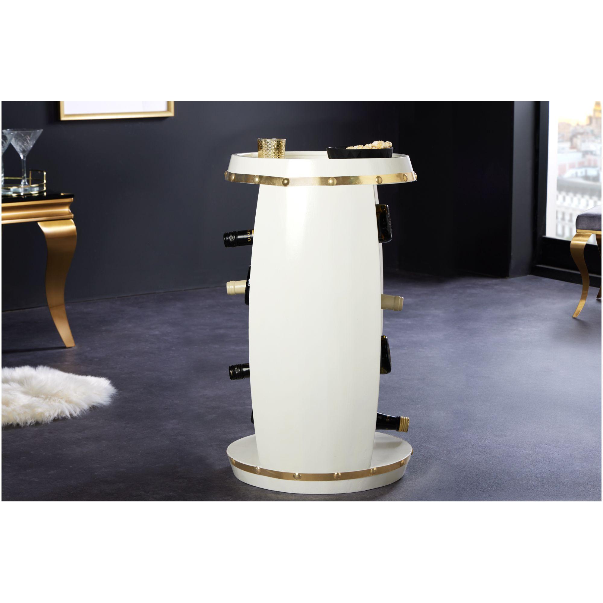 Weinfass White Barrel 60cm weiss gold