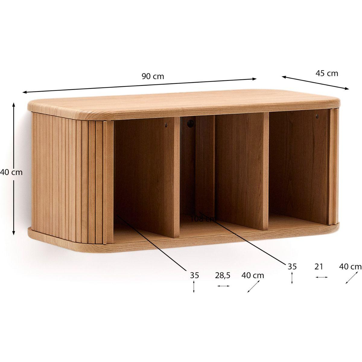 Badezimmermöbel Mailen aus Eschenfurnier natur 90x45