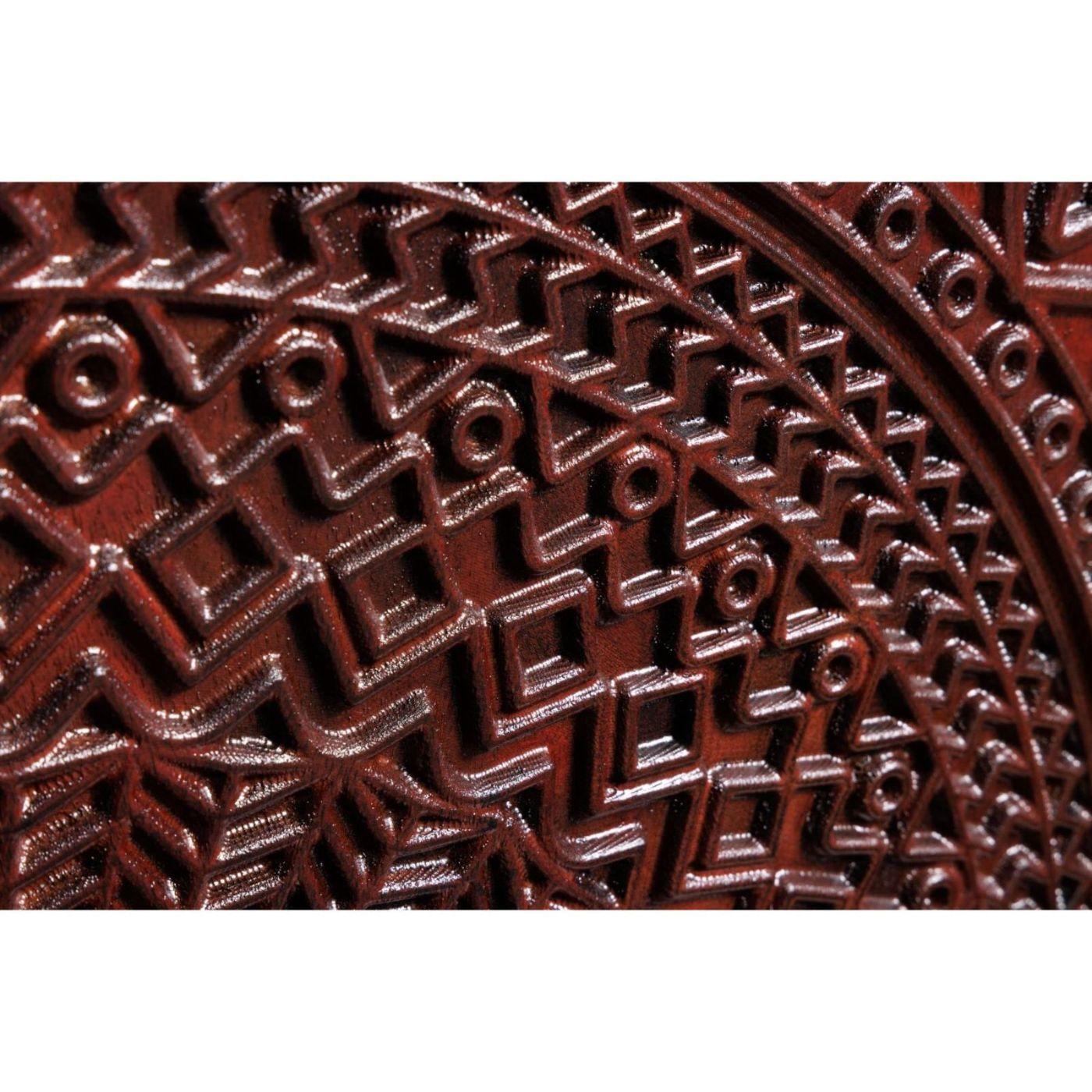Barschrank Ornament Mangoholz schwarz 95x141