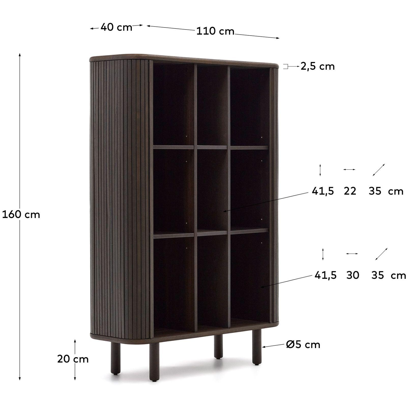 Highboard Mailen 2 Türen Eschenfurnier dunkel 110x160