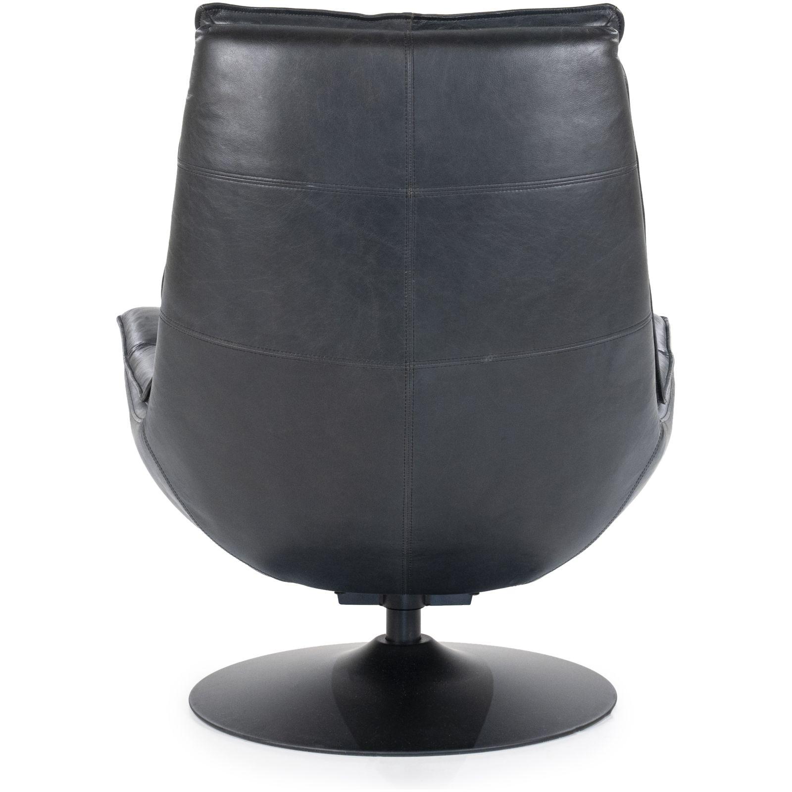Drehsessel Relax Boxer Echtleder schwarz