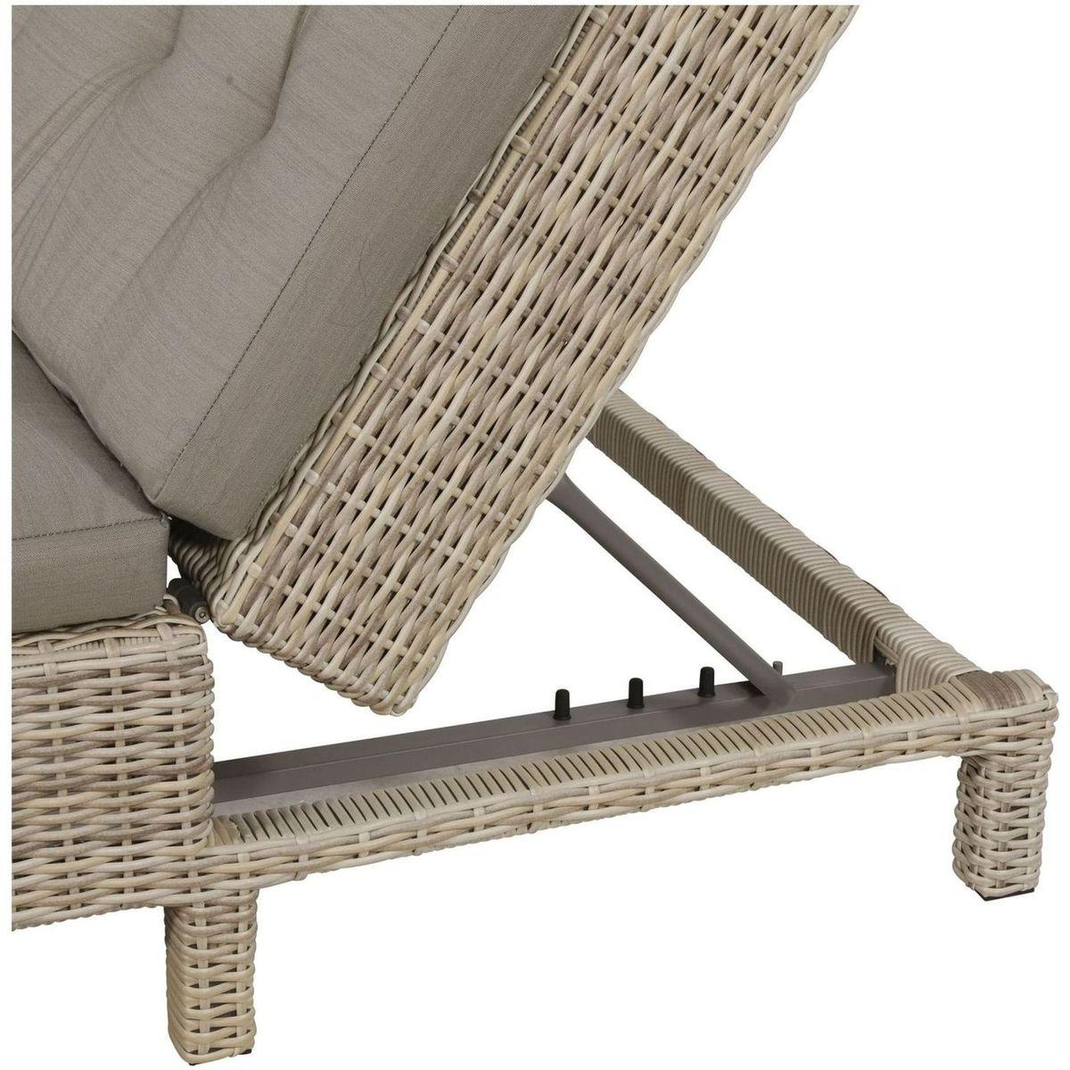 Poly Rattan Doppelliege Daybed mit Sofafunktion Panama 130x200