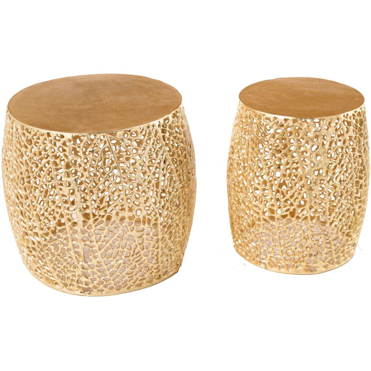 Beistelltisch Abstract Metall gold (2er-Set)