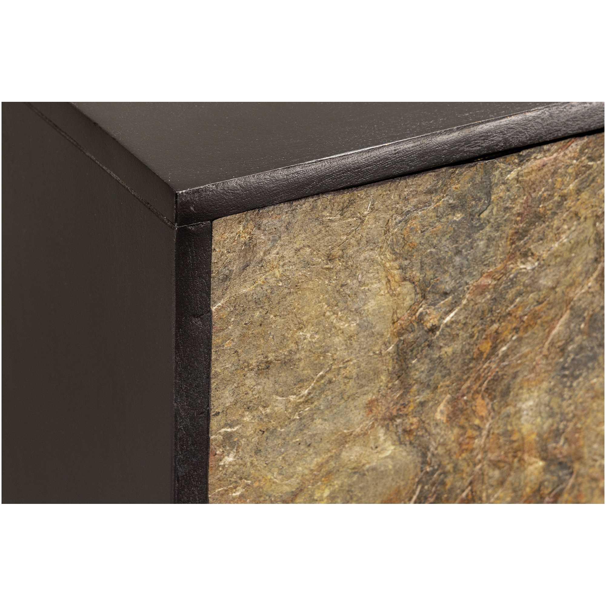 TV Wandboard Möbel Stone Natursteinfurnier natur Akazienholz schwarz 160