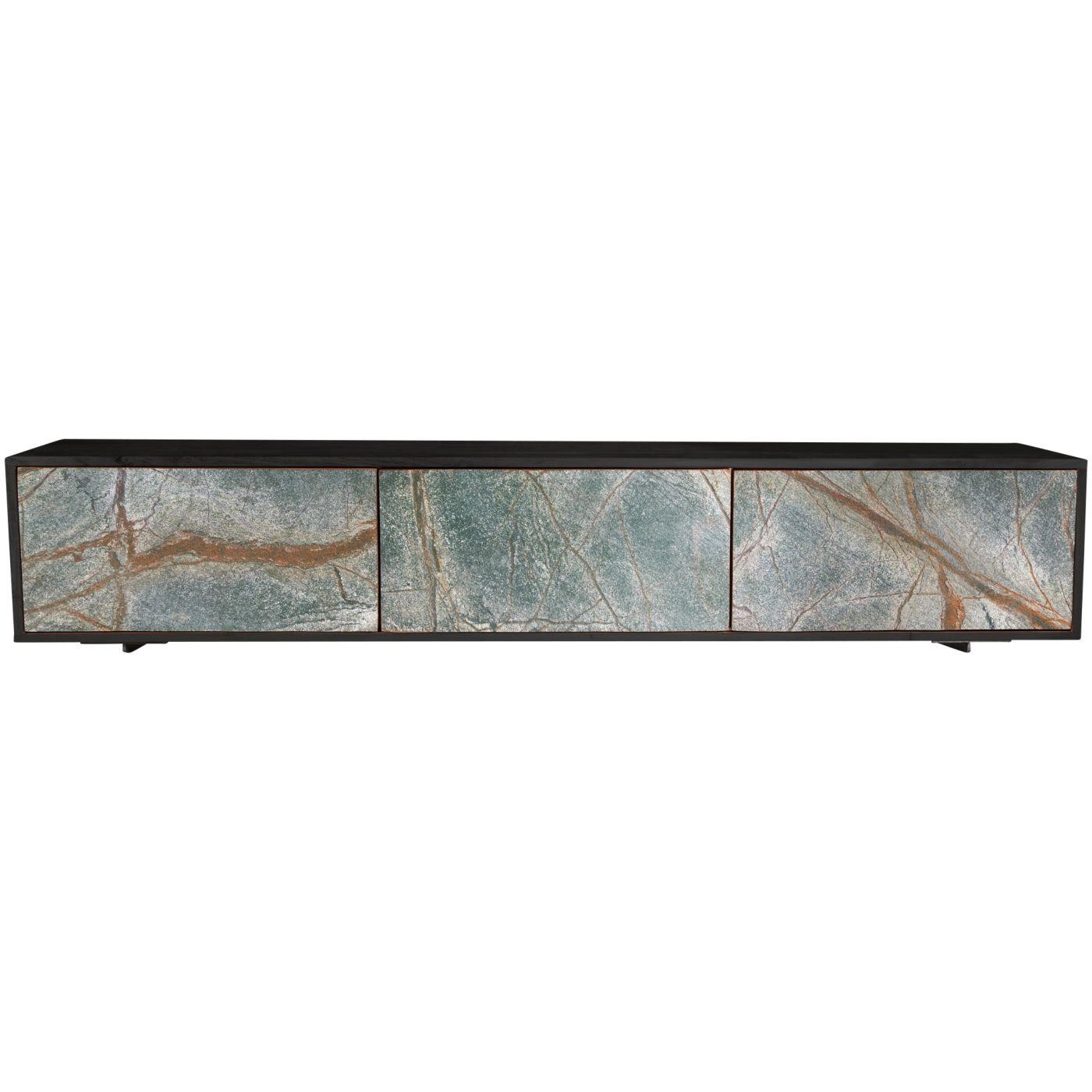 TV Möbel Wandboard Stone Natursteinfurnier Akazienholz 160