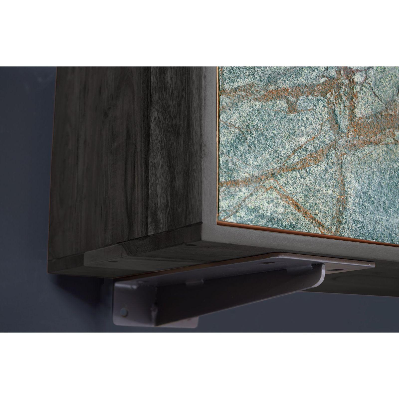 TV Möbel Wandboard Stone Natursteinfurnier Akazienholz 160