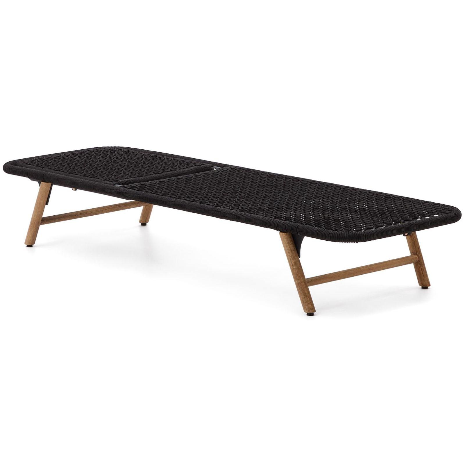 Sonnenliege Dandara Seil schwarz massives Akazienholz 100% FSC