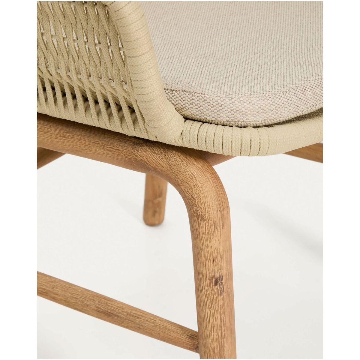 Garten Armlehnstuhl Alipa Akazienholz massiv Seil ecru FSC 100%