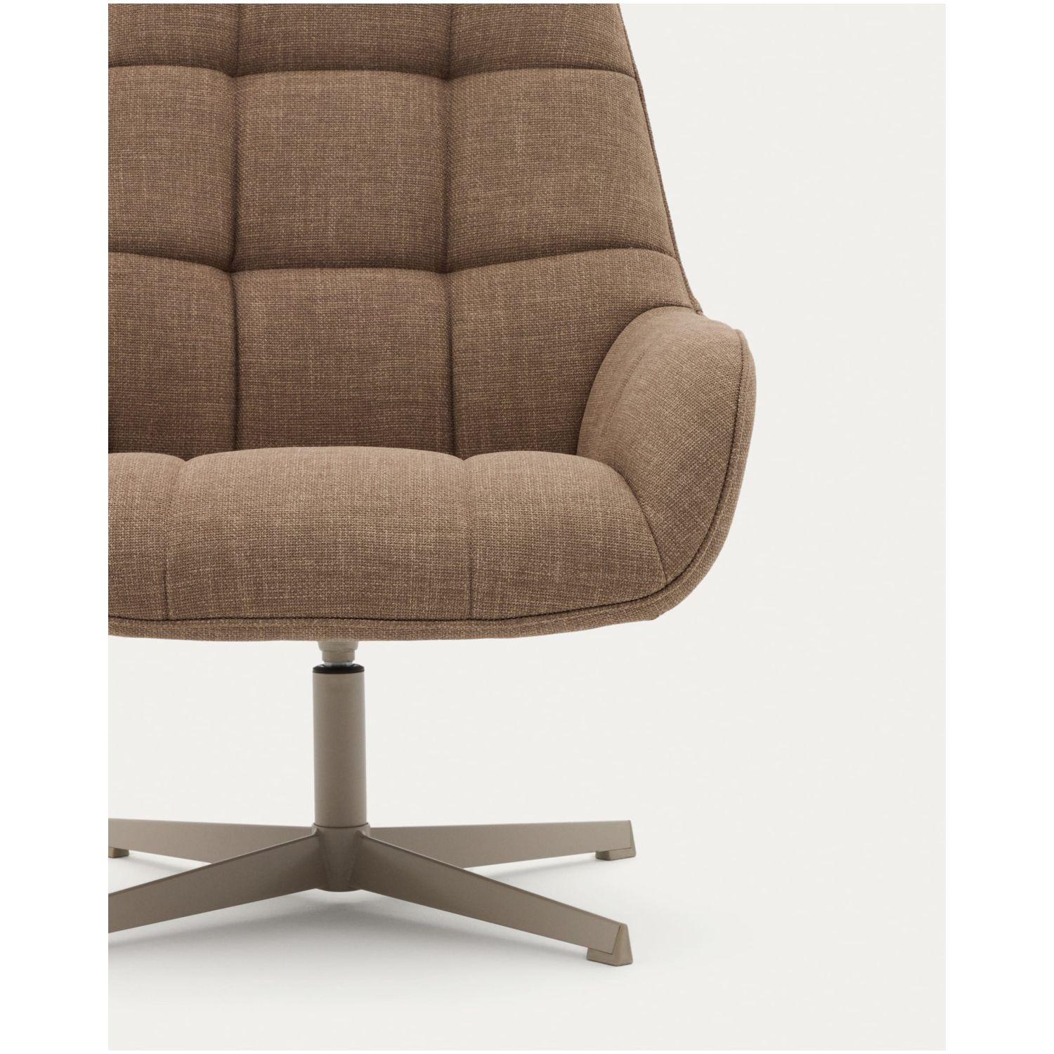 Drehsessel Jaspe hellbraun und Metall mit grauer Oberfläche FSC 100% (drehbar)