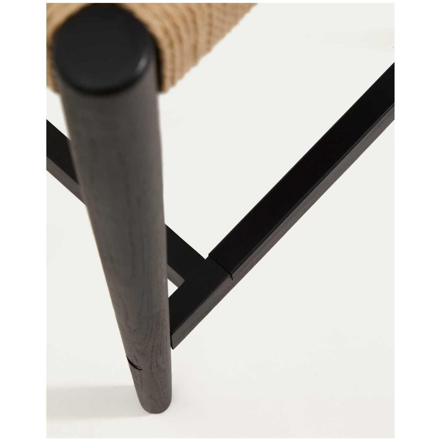 Barhocker Analy Eichenholz massiv schwarz Sitzhöhe 65 100% FSC