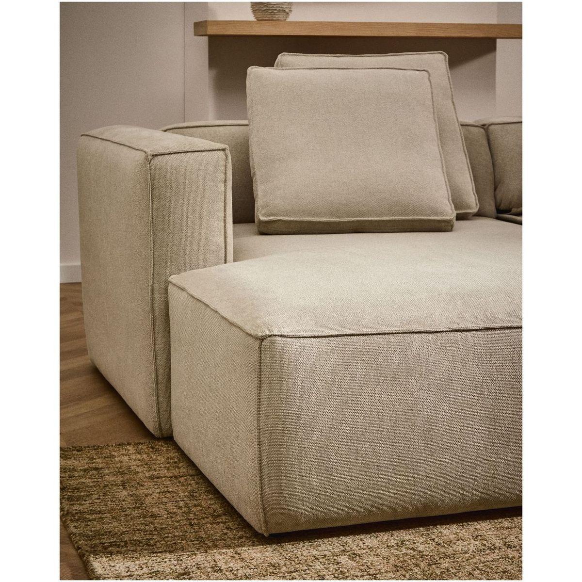 3-Sitzer Ecksofa Bettsofa Marela mit Chaiselongue links in beiger Chenille 236 cm FSC Mix Credit